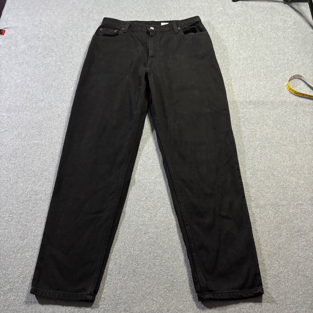 VTG Levis 550 Relaxed Fit Tapered Leg Jeans Women's 14 M Black High Rise Denim
